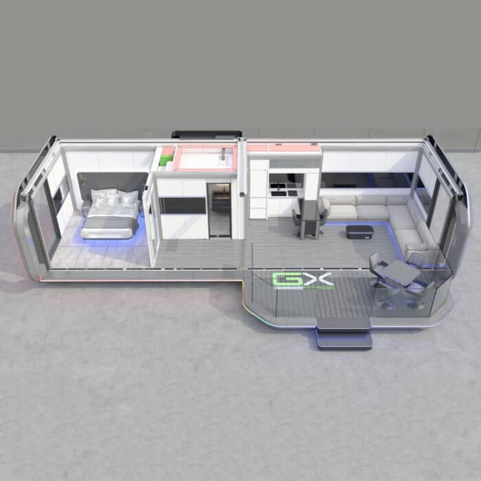 Space Capsule House I shape extension with terrace (60㎡) - Image 3