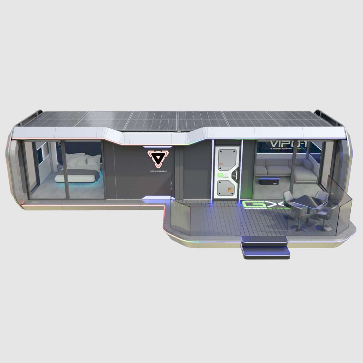 India I shape extension 3D 02.2 Space Capsule House I shape extension with terrace (60㎡) - Image 1